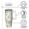 thumbnail image 3 of 30 oz Halloween Trick Treat Pumpkin Tumbler Insulated Stainless Tumbler, Spooky Ghost Coffee Cup Water Bottle, Holiday Gift Mug, 3 of 5