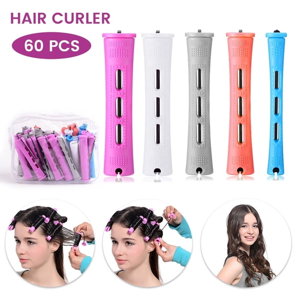 Perming Curling Wave Rods Hair Rollers Salon DIY Styling Perm Curlers Tools Kit 60 Pcs (random )