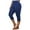 Blue, variant on AKAFMK Plus Size Women's Capris Knee Length Leggings High Waisted Stretch for Casual Summer Yoga Workout Exercise