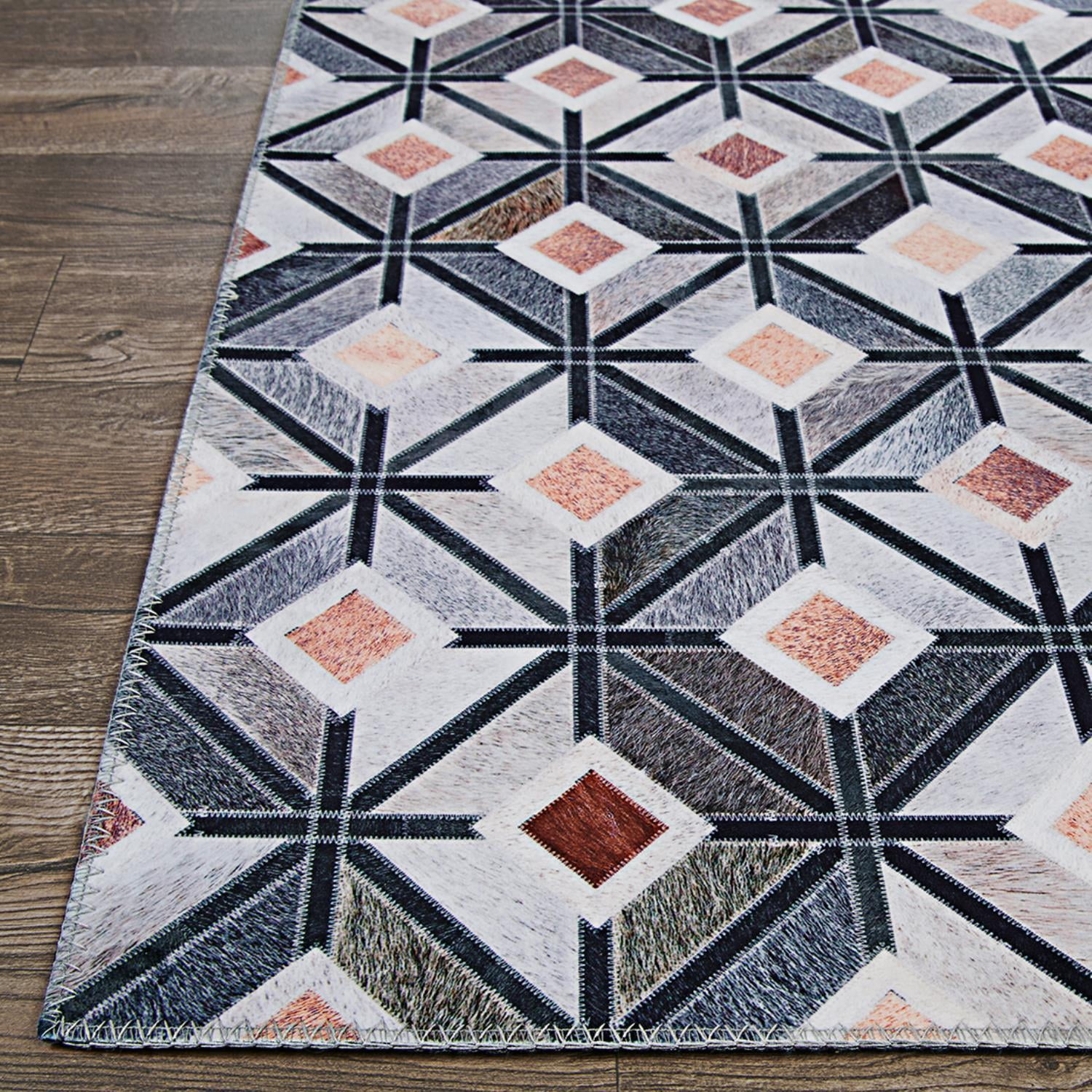 Couristan Prairie Lapland Hickory-Neutrals Printed Faux Cowhide Area Rug&nbsp;