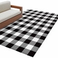 thumbnail image 2 of Black and White Checkered Runner Rug 2.7x5 FT, Non Slip Entryway Carpet, Farmhouse Buffalo Plaid Washable Soft Floor Carpet Entrance Mat Non-Shedding Throw Rug for Hallway Laundry Room Bedside, 2 of 9