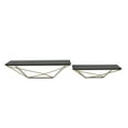 thumbnail image 3 of Contemporary Home Living Set of 2 Black and Gold Wall Shelves 23.5", 3 of 4