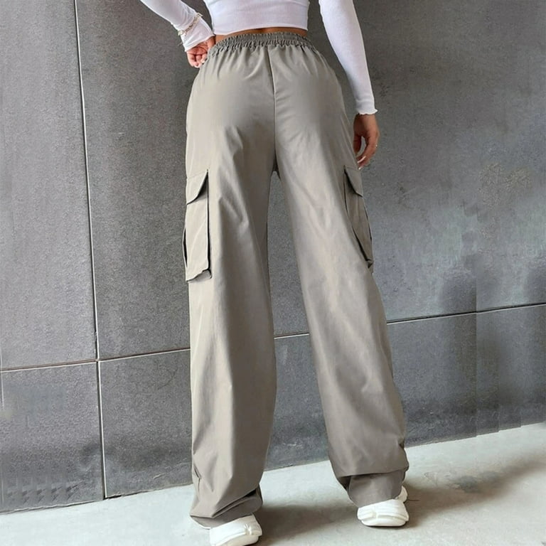 【KOOLOSET】Jerry Big Wide Cargo Pants Cargo Pants Women Elastic Waist Loose Wide Leg Pants Big