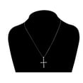 thumbnail image 2 of Brilliance Fine Jewelry Simulated Diamond Sterling Silver Cross Pendant, 2 of 5