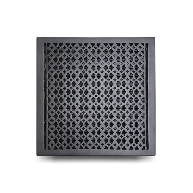18” x 18” Floor Vent Cover Register VR-100 with Damper | Cast Aluminum Decorative Tudor Mushroom Design | Repaintable HVAC Air Duct Vent for Floors, Walls & Ceilings – Black, Brown, White