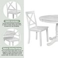 thumbnail image 5 of EUROCO 42" 5-Piece Round Dining Table Set,Kitchen Table Set with Solid Wood Table and 4 Chairs for Dining Room,White, 5 of 8