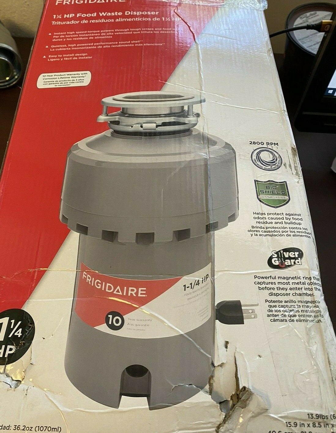 Frigidaire FF13DISPC1 1.25 HP Corded Garbage Disposal for Kitchen Sinks