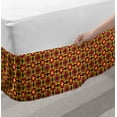 thumbnail image 2 of Abstract Bed Skirt, Colorful Tile Inspired Motif with Continuous Lattice Pattern Print, Elastic Bedskirt Dust Ruffle Wrap Around for Bedding Decor, 4 Sizes, Mustard and Multicolor, by Ambesonne, 2 of 2