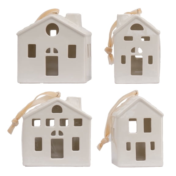 My Texas House 4-Count White House Christmas Ornaments