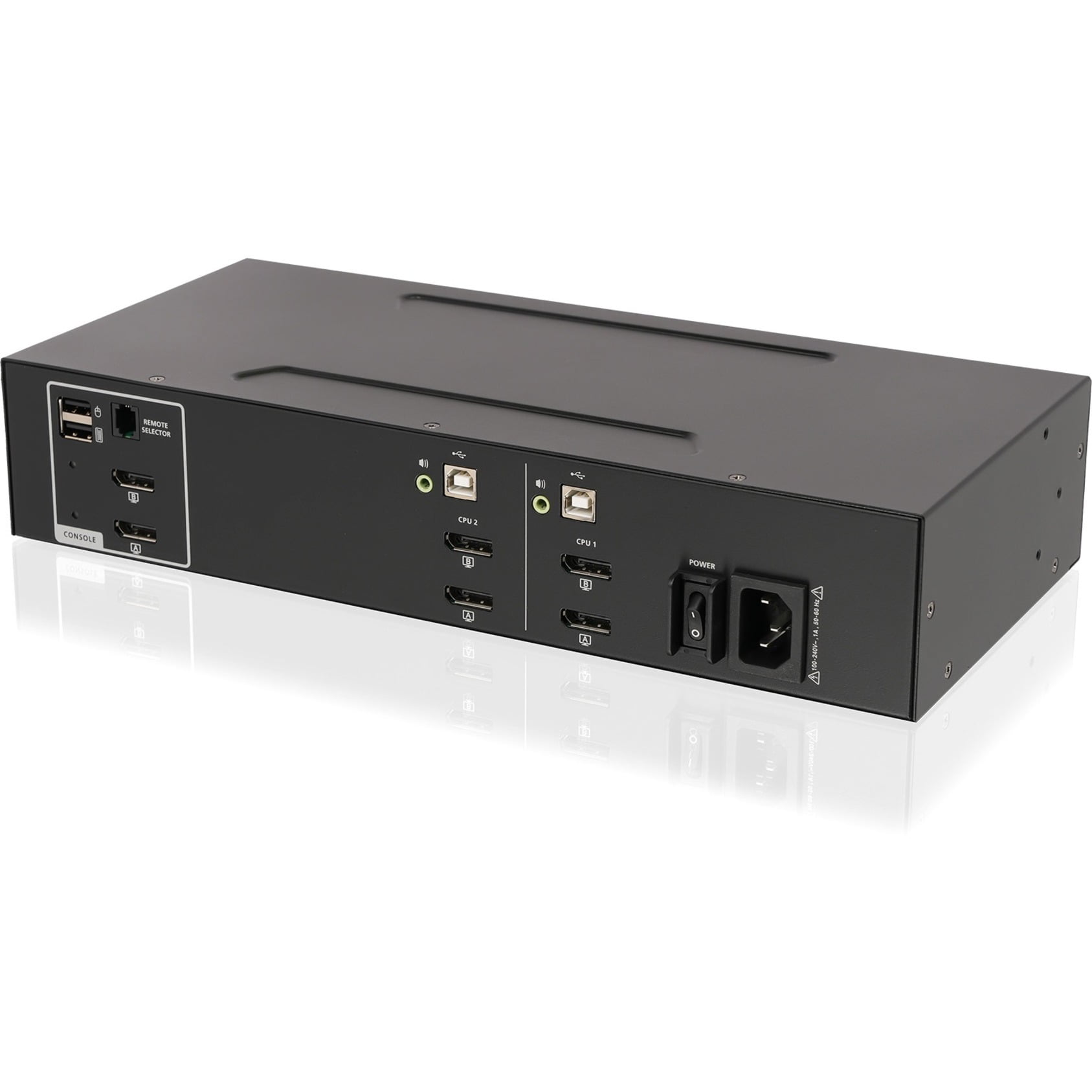 IOGEAR 2-Port Dual View DisplayPort KVM Switch w/Audio - 2 Computer(s) - 1 Local User(s) - 3840 x 2160 - 50 Hz, 60 Hz - 4 x USB - 2 x HDMI - 4 x DisplayPort - TAA Compliant