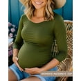 thumbnail image 5 of Women's 3/4 Sleeve Maternity Tops Shirts Ruched Maternity Clothes, 5 of 7