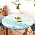 thumbnail image 2 of Round Tablecloth Coastal Beach Round Fitted Tablecloth with Elastic Outdoor Table Cover Fitted Tablecloths for Tables Waterproof Reusable TableCloths for Indoor and Outdoor (36''''-44''''), 2 of 6