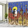 thumbnail image 5 of Ambesonne Romance Shower Curtain, 2 Lover Cats with Sky, 69"Wx84"L, Multicolor, 5 of 5