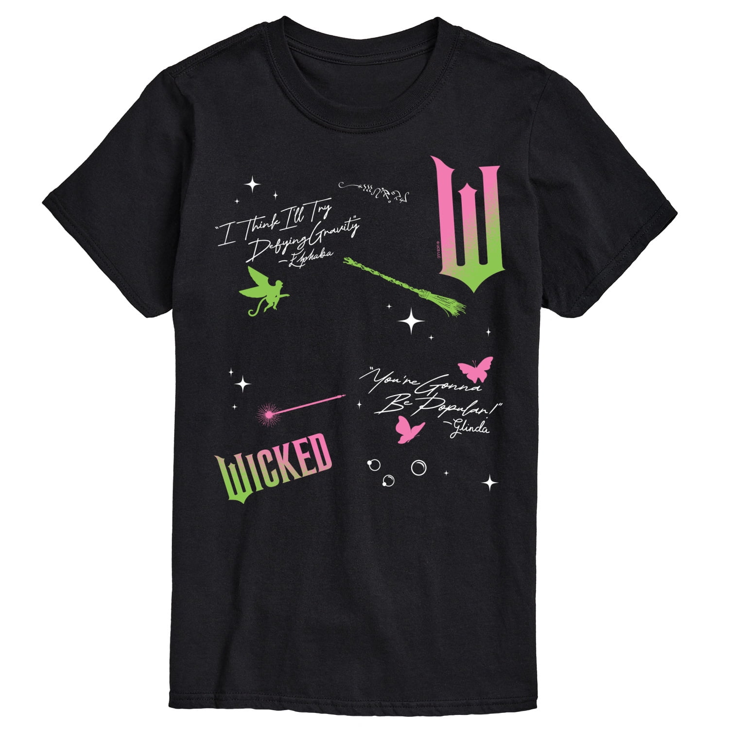 Wicked - Scatter Lyrics Oversized Short Sleeve Graphic T-Shirt