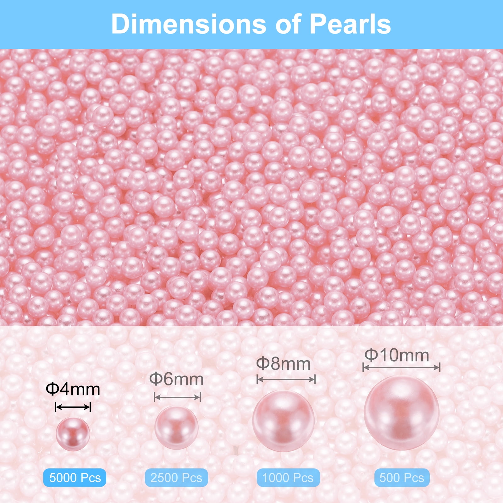 Unique Bargains Faux Pearl for Crafting No Hole Pearls for Vase Fillers Pink