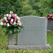 Artificial Cemetery Flowers - Realistic Vibrant Silk Roses for Memorial Day, Outdoor Grave Decorations, Sympathy Bouquets, Durable and Fade-Resistant Tombstone Decor for Lasting Beauty