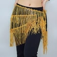 thumbnail image 5 of Sequin Tassel Wrap Skirts Womens Sparkly Fringe Triangle Hip Scarf Skirt Belt Bell Dance Rave Waist Chain Yellow, Free Size, 5 of 5