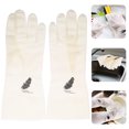 thumbnail image 3 of Gants de Vaisselle en Latex Durable pour Lavage Blanc Réutilisable 33cm Style Court m, 3 of 9