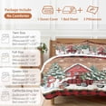 thumbnail image 6 of Christmas Bedding Duvet Cover Set Twin Size 4 Pieces Plaid Xmas Truck Snowman Farmhouse Pine Wood Grain Bedding Set with Zipper Closure, 1 Comforter Cover 68x86 Inches 1 Flat Sheet & 2 Pillow Cases, 6 of 7