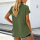 thumbnail image 4 of Camisetas de Manga Corta Extra Larga para las Mujeres Blusa con Cuello en V Azul Claro, 4 of 8