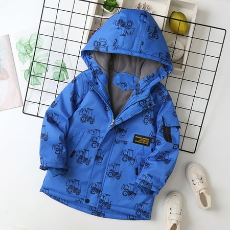 

Sweater For Child Kids Boys Girls Winter Thicken Cartoon Cars Prints Hooded Jacket Toddler Windproof Thick Warm Outwear Coat