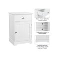 thumbnail image 4 of 2 Piezas Mesillas de Noche Blanca Mesita de Noche con Un Cajón Mesas Auxiliares Moderno para Dormitorio Cama Salón Muebles Organizadores Blanco, 4 of 5