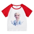 thumbnail image 1 of Nueva princesa congelada Elsa, conjuntos de ropa de verano para niñas, pantalones cortos a cuadros, camiseta de manga corta de dibujos animados, ropa para niños, trajes 140 (7-8T) Gao Jinjia LED, 1 of 2
