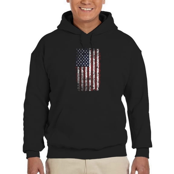 Flag Vertical Grunge Style Hoodie Men -GoatDeals Designs, Male XX-Large
