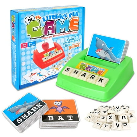 Farm Early Childhood Game - Marsin Matching Letter Game, Teaches Word Recognition, Spelling & Increases Memory, Platter Puzzle Spell Words Children's Early Learning Toys
