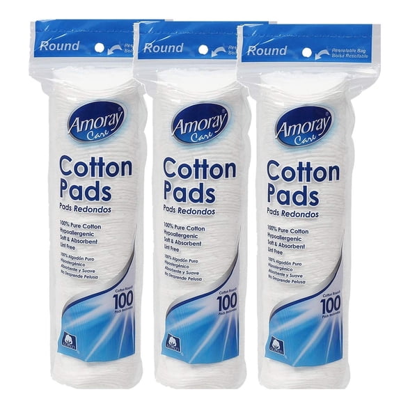 Amoray Care Soft Round Pads, 100% Cotton - Pack Of 100 + FREE SHIPPING!