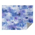 thumbnail image 2 of 70x55 Inches Glow in The Dark Blanket Cozy Throw Camping Blankets for Home and Outdoor Use Blue Squares and Shapes, 2 of 8