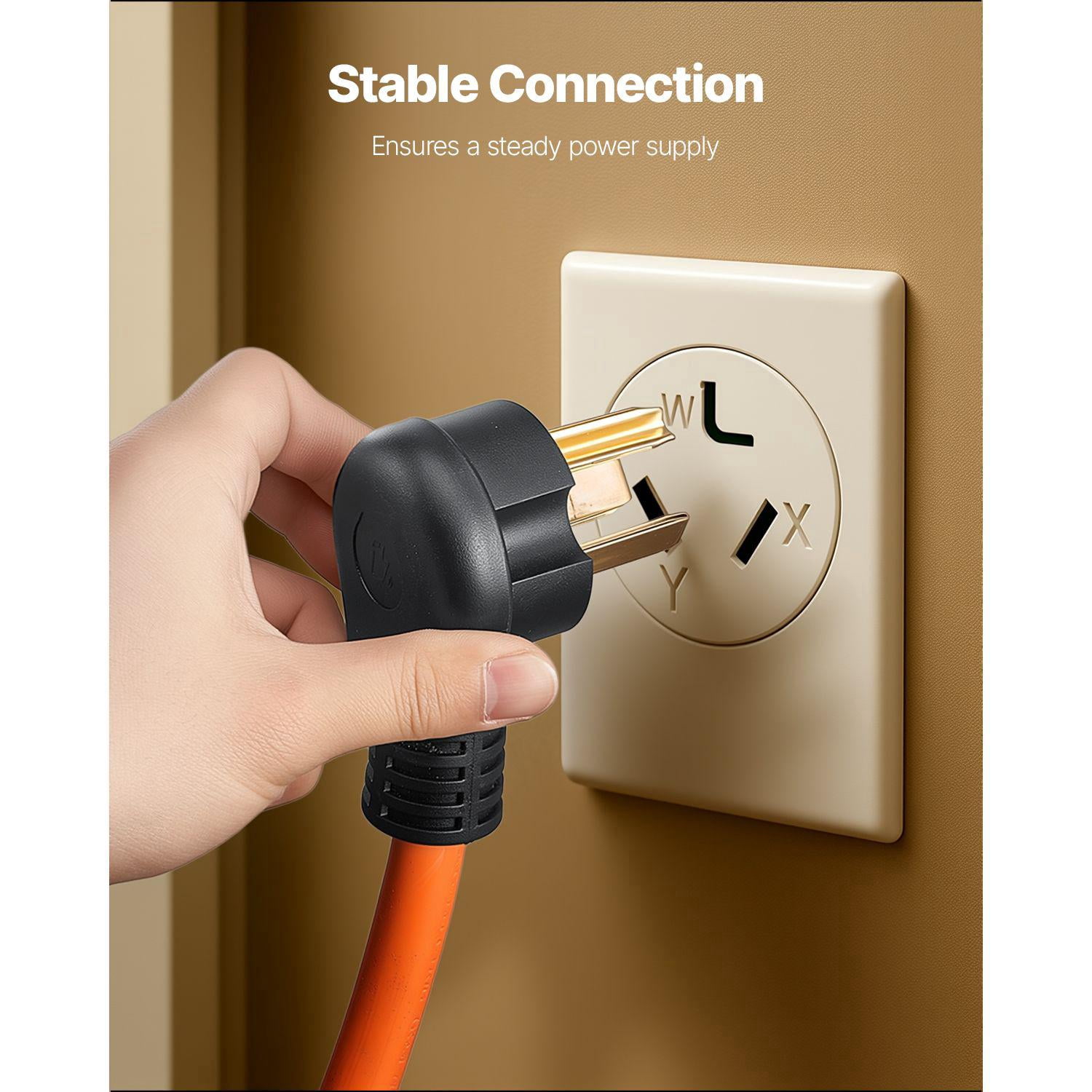 10ft Dryer Extension Cord 3 Prong NEMA 10 30P to 10 30R 125V 250V STW 10AWG 3C 30A Pure Copper Wire Cable with Black Non Woven Bag and PVC Cable Tie for Indoor Outdoor Use