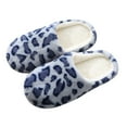 thumbnail image 3 of Boniawe Slippers For Women Leopard Round Toe Flats Plus Velvet House Slippers For Women Shoes, 3 of 3