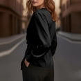 thumbnail image 4 of Womens Soft Satin Silk Button Down Shirts for Women Silky Long Sleeve Work Shirt Dressy Blouses Tops Black S(S), 4 of 8