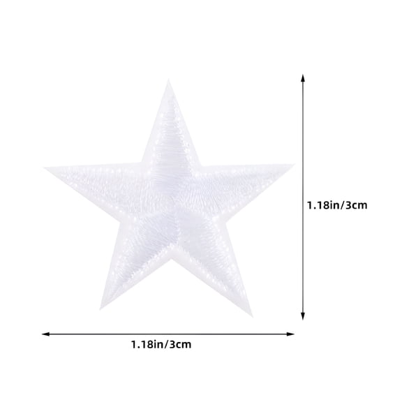 TUWAFE 2026 New 50 Pcs Embroidered Clothes Star Sewing Stars Appliques for Clothing,Jackets,Bags,Hats,Diy Crafts,Embroidery,White