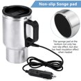thumbnail image 4 of Hervidor de té eléctrico Hervidor eléctrico para automóvil 12V 450ml Taza calefactora eléctrica de acero inoxidable para viajes en el automóvil Apagado automático Hervidor de viaje Calentador de agua, 4 of 5