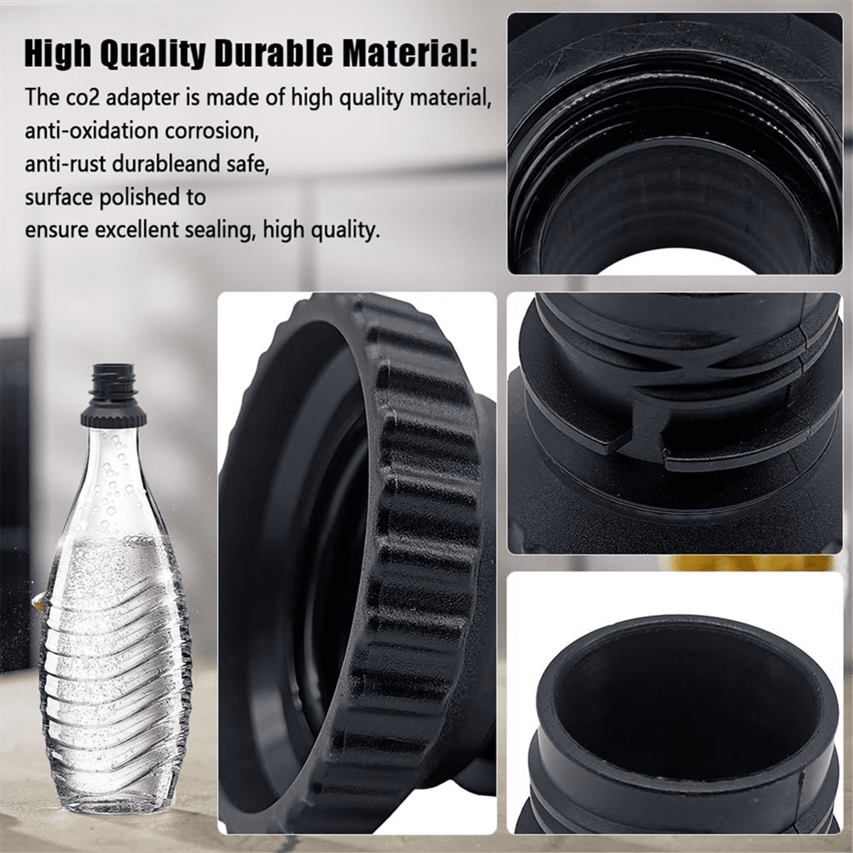 Adaptateur Rapid Connect Pour Bouteille De Soda Terra – Recharge Bouteilles En Verre (Noir)