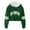 Green, variant on Girls Casual Sweatshirt Loose Fit Hooded Short Pullover with Letter Print and Striped Sleeves Soft Activewear Crop Top for Teens