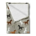 thumbnail image 2 of Horses Soft Flannel Fleece Throw Blanket, Abstract Stallions Simple Design Animals Galloping Curvet Illustration, Cozy Plush for Indoor and Outdoor Use, 60" x 80", Multicolor, by Ambesonne, 2 of 5