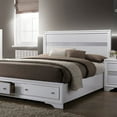 thumbnail image 2 of White Color Contemporary Queen Size Bed Panel HB Dresser Nightstand w Jewelry Tray Mirror 4pc Set Silver Accent Solid Wood Bedroom Furniture 4pc Set, 2 of 9