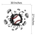 thumbnail image 4 of Sports Wall Decals for Boys Bedroom - Baseball Cracking The Wall DIY & Creativity Boy Girl Bedroom Wall Sticker - Size: 30 In x 27 In, 4 of 5