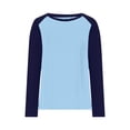 thumbnail image 4 of DISKEBUISS Women's Long Sleeve Raglan T-Shirts Crew Neck Color Block Tops for Fall Casual Loose Blouse, 4 of 6