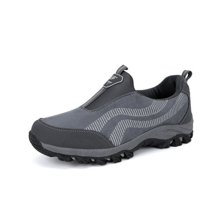 

Harsuny Unisex Sneakers Comfort Warm Casual Shoes Slip On Walking Shoe Hiking Comfortable Breathable Flats Non-Slip Gray 9.5