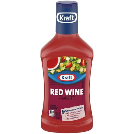 (3 Pack) Kraft Red Wine Vinaigrette Dressing, 16 Fl Oz
