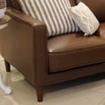 thumbnail image 6 of Leather Armchair - Modern Accent Chair, Wide Seat, Brown Living Room Furniture, Small Space Design, 6 of 6