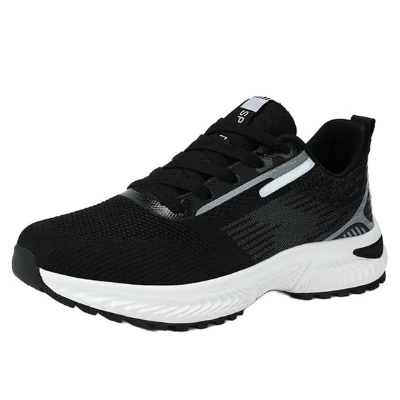 AUDeals Women's Wide Toe Box Walking Shoes, Arch Support Sneakers for Plantar Fasciitis and Heel Pain Relief (Black, 8.5)