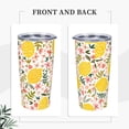 thumbnail image 3 of 20 Oz Insulated Tumbler with Lid and Straw, Pink Flower Lemon Mom Dad Iced Coffee Stainless Steel Vacuum Insulated Tumbler Cup Travel Mug for Hot and Cold, 3 of 6