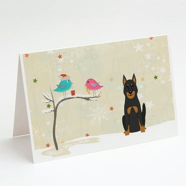 Caroline's Treasures Beauce Shepherd Dog Christmas Greeting Cards with Envelopes, 5" x 7" (8 Count)