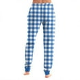 thumbnail image 3 of Fabrcox S-3xl Joggers Women Plaid Pj Bottoms Drawstring Elastic Waist Basic Pajama Pants with Pockets Soft Comfy Sleep Bottoms Loungewear Pants Blue 3XL, 3 of 4