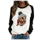 thumbnail image 2 of Puntoco Mujeres Búho Estampado Costura Contraste Color top Suéter Mangas Largas Puntoco Puntoco-7, 2 of 5
